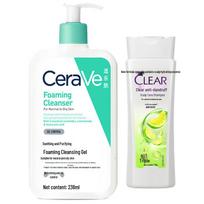 CeraVe putojantis prausiklis ir Clear nuo pleiskanų šampūno rinkinys