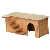Didelis medinis jūrų kiaulyčių namelis-urvas Natūralus mažam augintiniui Hamsterio žaidimų namelis su lengva prieiga Didelis namelis