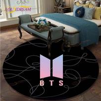 Kpop Bangtan Boys apvalūs kilimai svetainei, minkšti flaneliniai grindų kilimėliai, miegamojo kilimėlis vaikams, virtuvės kilimas 60cm
