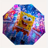 SpongeBob SeaWorld Automatic Open/close Umbrella, Heavy-Duty Iron Frame, Folding Portable Design, Travel, Everyday Use 181