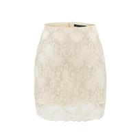 Elegant Summer Retro Jacquard Lace High-Waist Skirt for Women Medium smėlis