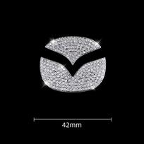 Skirta Mazda Automobilio Vairo Rato Deimanto Emblemos Lipdukas Mazda 3 6 2 CX-3 CX-4 CX5 CX9 CX3 CX4 CX-5 CX-9 2015-2020 Interjero Aksesuaras sidabras