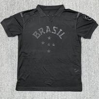 Retro Brazilijos išvykos juodi futbolo marškinėliai 13-14 (S-2XL) X-Large