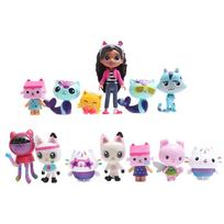NEW 13pcs Gabby Dollhouse Anime Figure Toy Smiling Car Cat Hug Gaby Girl Dolls Mercat Cartoon Action Figure Xmas Birthday Gift