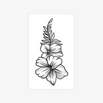 Dark Plain Flower Tattoo Stickers Premium Legs Hand Tattoo Stickers 9*15