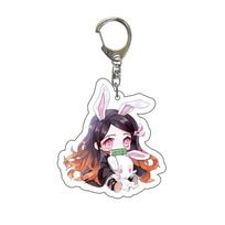 Kimetsu No Yaiba Nezuko Kamado Tanjiro Mask Earrings Weapon Model Pendant Sitting Pose Collectible Anime Cosplay 55mm