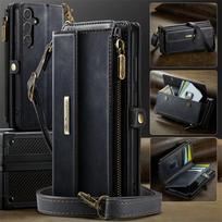 CaseMe Odinis piniginė su užtrauktuku ir dirželiu kortelėms bei telefonui Samsung Galaxy S26 Ultra S25 FE S24 Plus S23 S22 S21 A17 A16 A56 (Samsung S21)