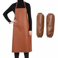 Atsparus vandeniui suvirinimo apsauginis prijuostas 95/120cm Darbo prijuostė PU odos prijuostė Virtuvės gaminimas 95cm Brown&Sleeve