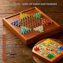 Didelis 2-in-1 Kinų šaškių ir Ludo stalo žaidimų rinkinys