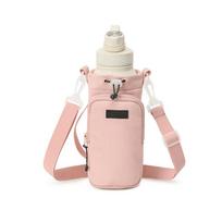 Portable Water Bottle Bag With Adjustable Shoulder Strap Thermal Vacuum Mug Cup Sleeve Cup Insulated Protective Cover rožinė