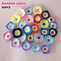 60/80pcs Bulk Crochet Squares Kit Multicolor Chunky Yarn Craft Set with Complete DIY Granny Squares for Blankets Amigurumi Rugs