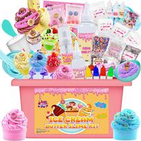 Funewest Mini Ledų Slime Rinkinys Mergaitėms, Purus Sviestinis Slime Gaminimo Rinkinys Debesėlių ir Putplasčio Slime, „Pasidaryk Pats“ Slime Rinkinys su Daugiau Nei 40 Dalių, 8–12 Metų Amžiaus, Linksmas