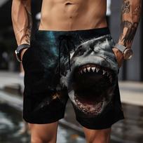 Vyriškos Gyvūno Ryklio 3D Spausdinimo Plaukimo Šortai Board Shorts Plaukimo Kelnaitės Vidutinio Juosmens Atostogų Sporto Gatvės Apranga Šventės Laisvalaikio M brown