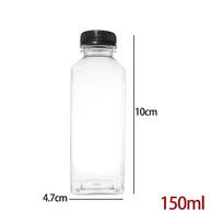 150/500ML tušti plastikiniai gėrimų indai su juodais užsukamais dangteliais Daugkartiniai virtuvei šaldytuvui alkoholiniams gėrimams maisto padažams pakuoti