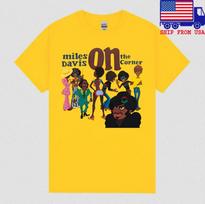 Miles Davis On The Corner Men#039;s Geltona Dydis S5XL Unisex Marškinėliai S