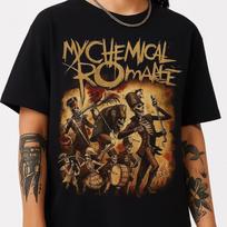 My Chemical Romance Skeleton Parade Shirt Gothic MCR Marching Band Tee Reprint Unisex T-Shirt XXXL