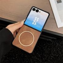 Z Flip 7 FE Case for Magsafe  Leather Matte Soft Phone Case for Samsung Galaxy Z Flip 7 6 5 Magnetic Flip6 Flip7FE Cover Galaxy Z Flip6