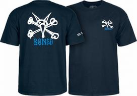 Powell Peralta RAT BONES Riedlentės Marškinėliai T-Shirt Tamsiai Mėlyni Unisex Marškinėliai XXXL