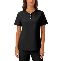 Women's Elastic Quick-Drying V-Neck Pocket Short-Sleeve Caregiver Work Uniform L juoda