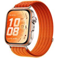 Nailono pintas kilpinis dirželis Huawei Watch Fit 5/Fit5 Pro sportiniam laikrodžiui, patogus, kvėpuojantis riešo dirželis HUAWEI Fit 4Pro 4 3, audinio juosta oranžinė