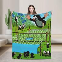 Čekų animacinis filmukas Krtek Kirmėlis Minkšti patogūs pledai Madingas pikniko užklotas Namų dekoras Flanelinis lovatiesis Sofos lovos užvalkalas 75x90cm