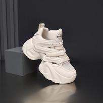 Women's summer new thick-soled small men increase their height and show their feet. Small mesh sneakers 35 balta
