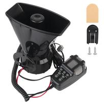 Police Siren Air Horn Speaker Button backlight 12V 100W 120DB Loud Multi-tone & Claxon Horn Car Warning Alarm Megaphone Car Horn juoda