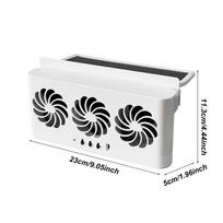 Saulės energija varomas automobilio ventiliatorius Automatinis vėsinimo oro cirkuliacijos ventiliatorius Stipri siurbimo vėdinimo priemonė visureigiui, sunkvežimiui, sedanui, kemperiui ir mažam automobiliui balta