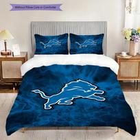 Detroit Lions Pattern Bedding Quilt Set Quilt Cover Pillowcase Home Decoration Birthday Gift (1 * duvet cover + 2 * pillowcase, without core) 135x200cm