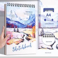 8K Thickened A4 Spiral Sketchbook for Art Students - Loose-leaf, Blank Drawing Pad