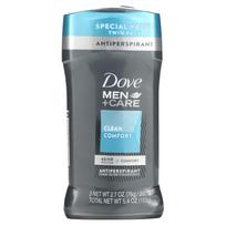 „Dove“, „Men+Care“, „Clean Comfort“, „Antiperspirant“ dezodorantas, 2 pakuotės, 2,7 uncijos (76 g) kiekviena