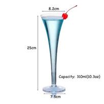 Elegantiška Šampano taurė Fleita Martini taurė Elegantiško dizaino Rankų pūtimo Kokteilių taurė 310ml skaidri