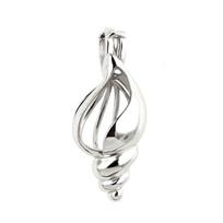 CLUCI Silver 925 Pearl Locket Pendant Women Jewelry Conch Shaped Charms Pure Sterling Silver Locket Cage Pendant SC058SB sidabras