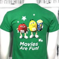 M&M's Šokoladiniai saldainiai Marškinėliai Carmike Cinemas Kino Teatro Reklama Dydis S 2XL