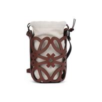 Loewe Anagram Pintas Klasikinis Tuščiaviduris Odinis Kibiro Formos Krepšys Moteriška Pečių Rankinė Ruda Smėlio spalvos C922Y62X02-3892 Basic Set (Bag+Dust Bag)