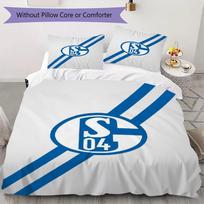 FC Schalke 04 Raštas Patalynės komplektas Antklodės užvalkalas Pagalvės užvalkalas Namų dekoracija Gimtadienio dovana (1 * antklodės užvalkalas + 2 * pagalvės užvalkalai be šerdies)50 135x200cm