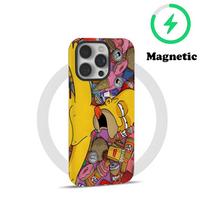 Disney Funny Cartoon Homer Simpson Family Phone Case Magnetic For IPhone 16 15 14 13 12 11 Pro Max X XR XSMax 7 8 Plus Glossy Fi iPhone 13