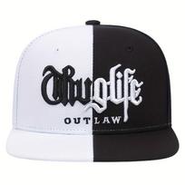 1 vnt. „Thug Life“ siuvinėta madinga snapback kepurė, lauko sportui skirta beisbolo kepurė vyrams ir moterims juoda balta spalva