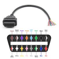 16 kontaktų „pasidaryk pats“ 30 cm OBD2 automobilio prailginimo laidas, pilnas kištukinis lizdas, kištukas, automobilio diagnostikos įrankio skaitytuvas, OBDII jungties laidas