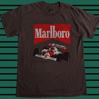 Marlboro Niki Lauda Atnaujintas Dizainas Tamsaus Šokolado Klasikinis Marškinėliai NH26622 Unisex Marškinėliai S