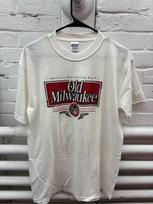Old Milwaukee marškinėliai vyriški vidutinio dydžio balti su alaus grafika Gildan Ultra Cotton Unisex T-shirt XXXXL