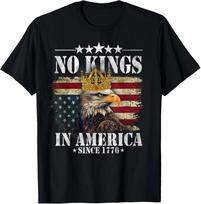 No Kings In America Since 1776 Bald Eagle Flag USA Freedom 4th Of July T-Shirt Unisex T-Shirt XL
