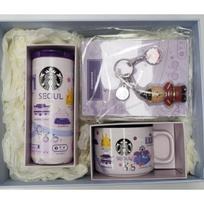 Starbucks Korea Annyeong Seoul 3-Piece Set - 355ml Tumbler, 355ml Mug, and Seoul Keyring Collectible Gift Set 355ml each