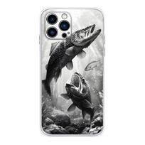 Upėtakio žvejybos telefono dėklas, skirtas iPhone 17,16,15,14,13,12,11, Plus,Pro,Max,XR,XS,Plus,E,Mini, permatomas minkštas dangtelis iPhone12PRO