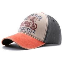 Motorcycle print baseball cap Washed visor American embroidery old duck cap Trucker cap