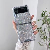 Prabangus džiovintų tikrų gėlių dėklas moterims, skirtas Samsung Galaxy Z Flip 4 2 3 1, skaidrus, skaidrus, atsparus smūgiams, minkštas, flip4 Flip3 Flip2 dangtelis Z Flip 2  or Flip 1