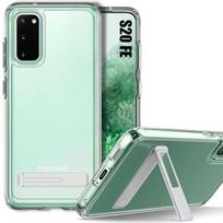 Transparent Silicone Case for Samsung Galaxy S20 FE Protection with Phone Holder skaidri
