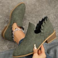 Nauji moteriški Chelsea batai Smailūs zomšiniai Storo kulno batai Moteriški Didelio dydžio Užtrauktuku Kulniukai Ankle Boots Retro Batai Zapatos Mujer 36 žalia