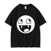 Epiški veido Domo Kun juokingi memų marškinėliai vyrams moterims vasariniai su apvalia apykakle madingi aukštos kokybės marškinėliai laisvalaikio 100% Overd T-shirt#Spalva S juoda