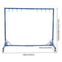 Automotive Body Paint Stand,240LBS Load-bearing Rolling Paint Rack w/4 Wheels, Paint Hanger Rack Stand with 8 Hooks mėlyna